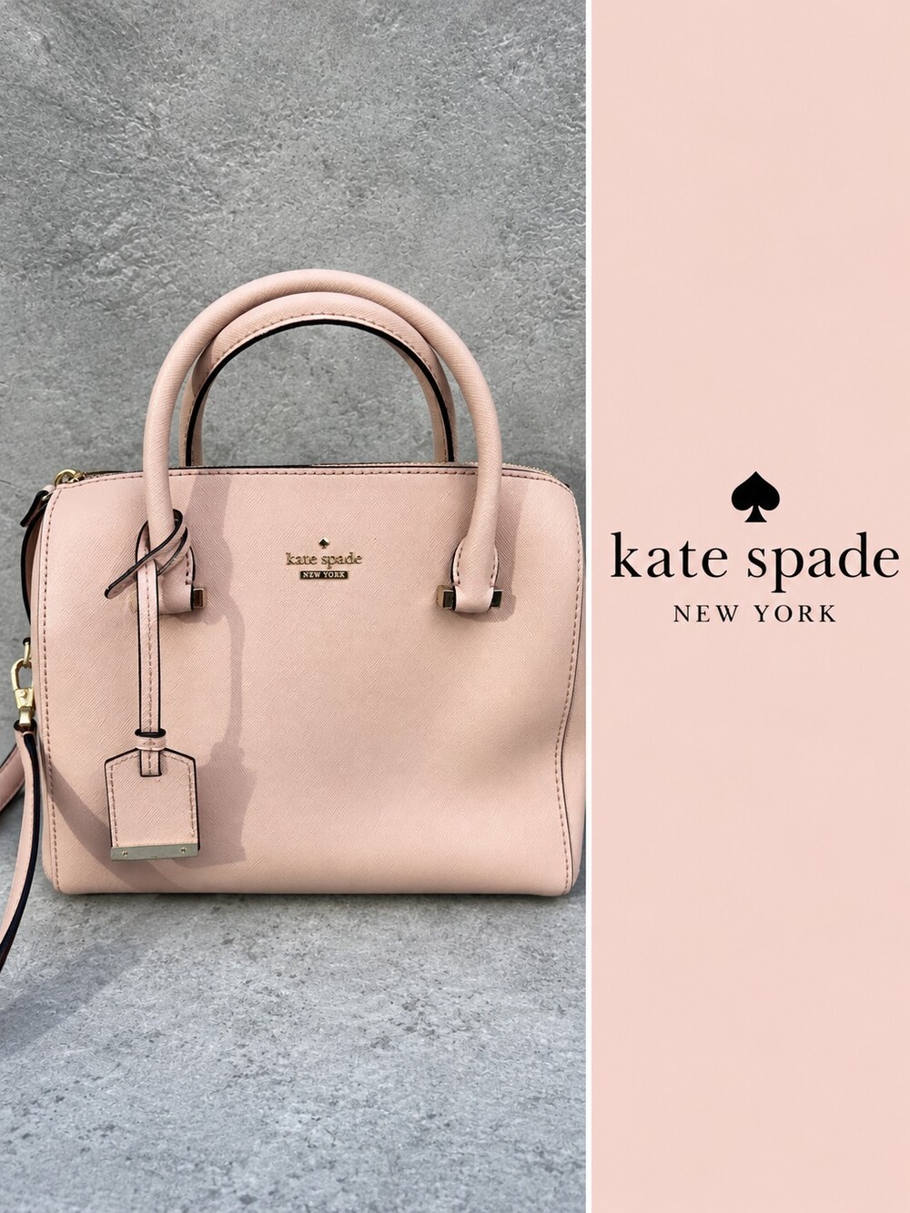 Kate Spade New York Blush Pink Saffiano Satchel Crossbody Bag